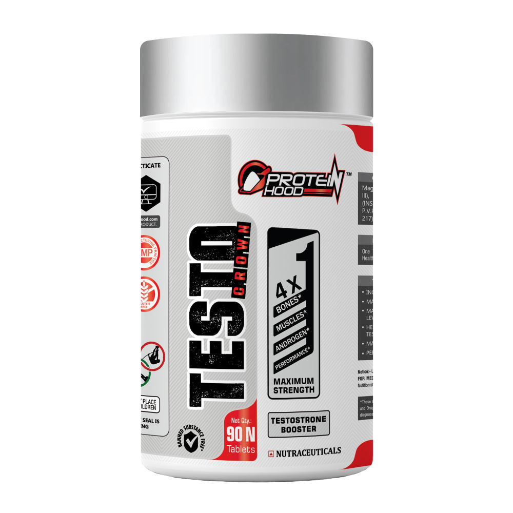 Testo Crown 90 Tablets – Testosterone Booster for Strength & Performance | Protein Hood